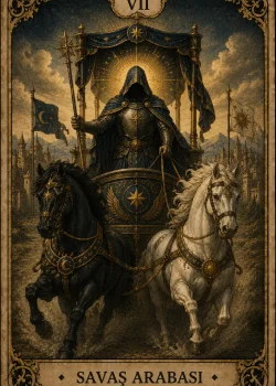 Savaş Arabası (The Chariot) tarot kartı görseli - Büyük Arkana'nın 7 numaralı kartı